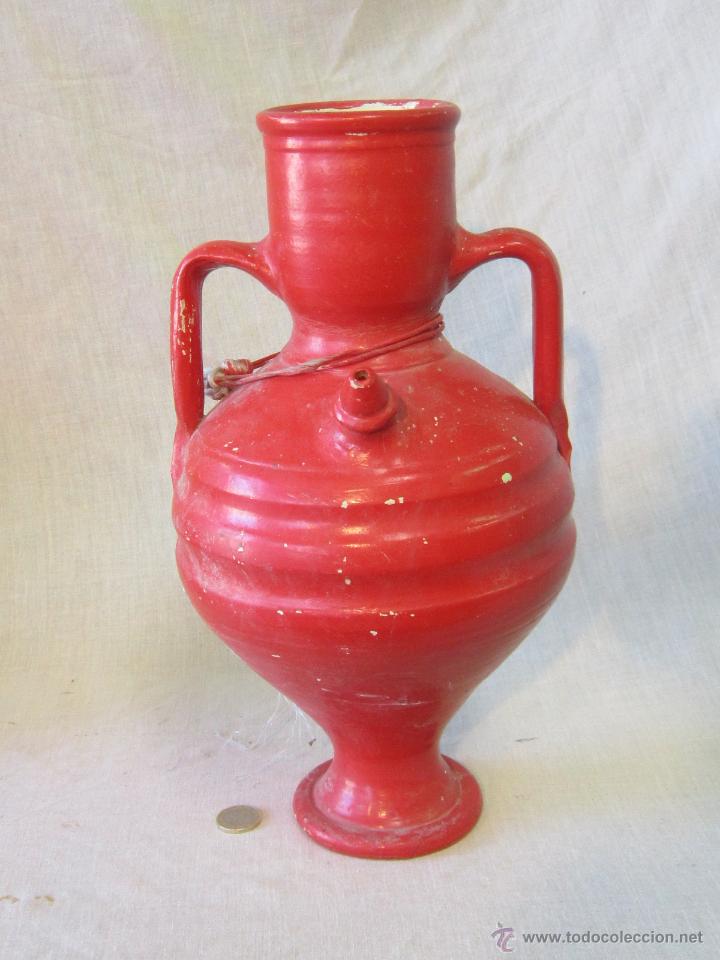 Antig&uuml;edades: BOTIJO PINTADO DE ROJO - Foto 1