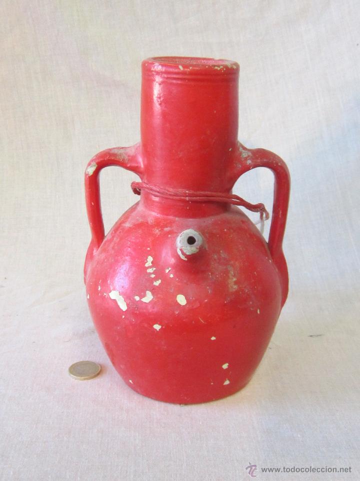 Antig&uuml;edades: BOTIJO PINTADO DE ROJO - Foto 1