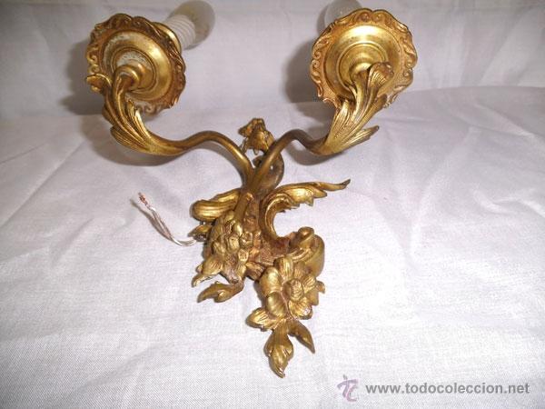 Antig&uuml;edades: APLIQUE CON DOS BRAZOS, DE BRONCE , MODERNISTA - Foto 2