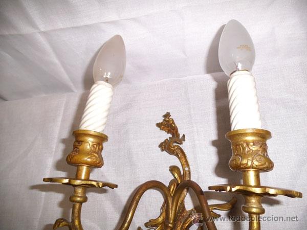 Antig&uuml;edades: APLIQUE CON DOS BRAZOS, DE BRONCE , MODERNISTA - Foto 5