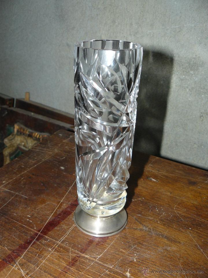 Antig&uuml;edades: JARR&Oacute;N DE CRISTAL TALLADO Y PLATA - Foto 1