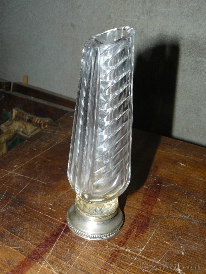 Antig&uuml;edades: JARR&Oacute;N DE CRISTAL TALLADO Y PLATA - Foto 1