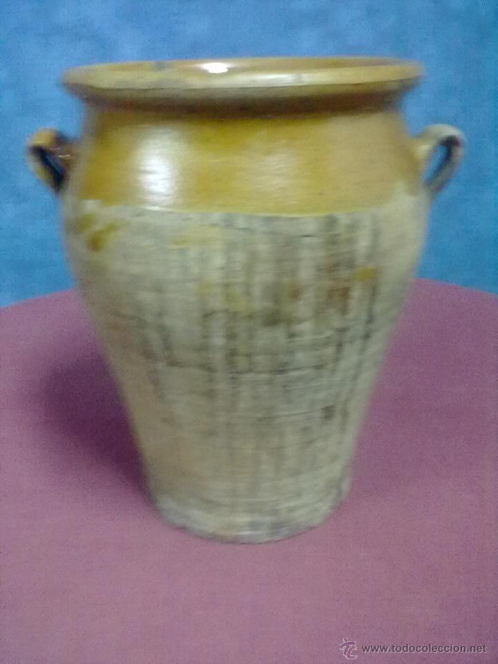 Antig&uuml;edades: ORZA BARRO ESMALTADO CUELLO E INTERIOR - Foto 1