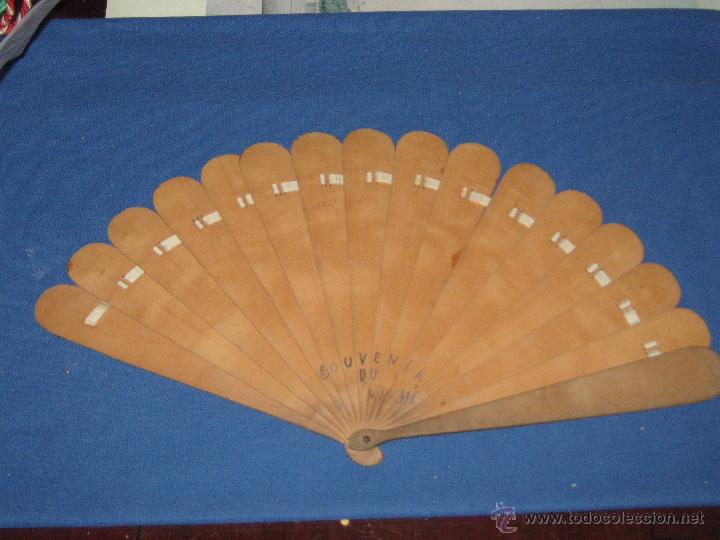 Antig&uuml;edades: ANTIGUO ABANICO DE MADERA PINTADO A MANO - Foto 3