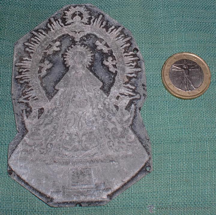 Antig&uuml;edades: Placa de imprenta virgen del Prado, Talavera. - Foto 1