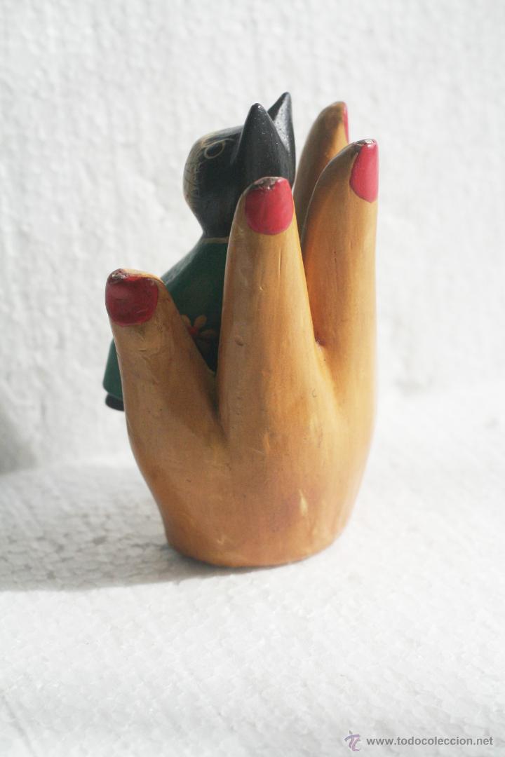 Antig&uuml;edades: TALLA EN MADERA GATO - Foto 2