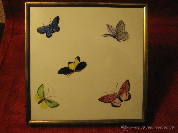 Antig&uuml;edades: ANTIGUO AZULEJO SALVAMANTELES - Foto 1