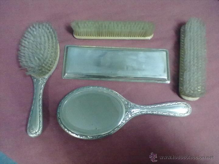 Antig&uuml;edades: JUEGO TOCADOR DE ALPACA MARCADA - Foto 7