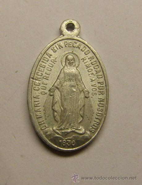 Antig&uuml;edades: Medalla religiosa Inmaculada Concepci&oacute;n, fechada. - Foto 1