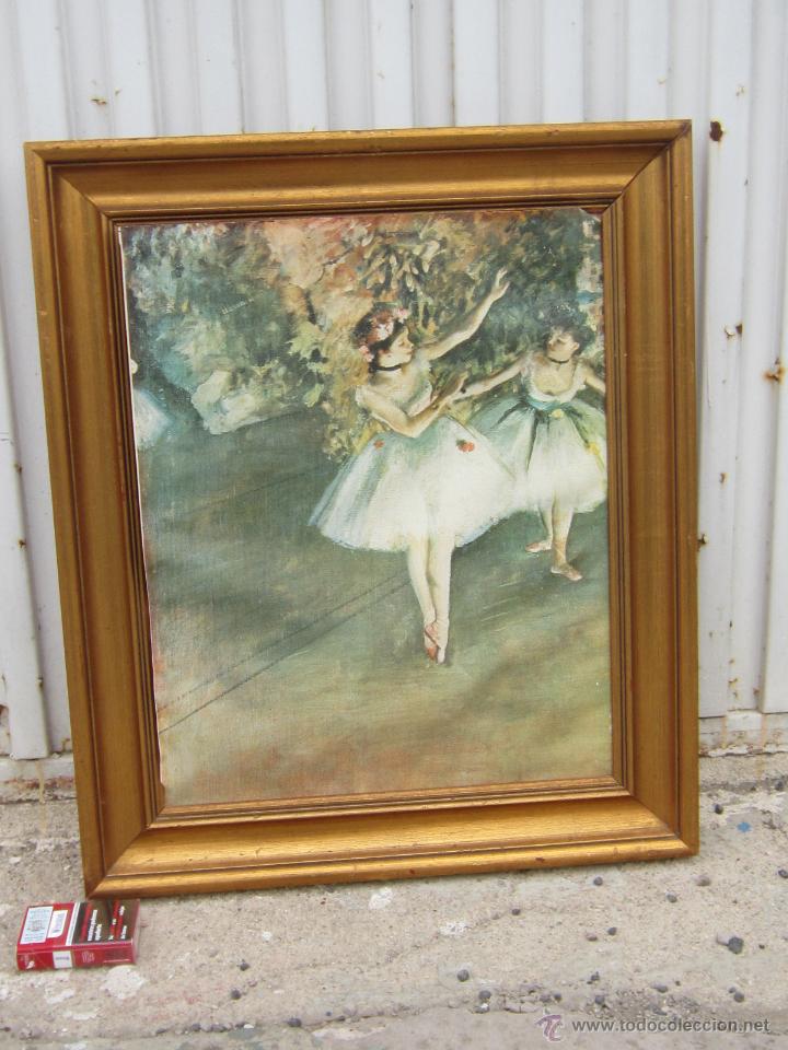 Antig&uuml;edades: MARCO  MADERA DORADA CON LAMINA - Foto 1