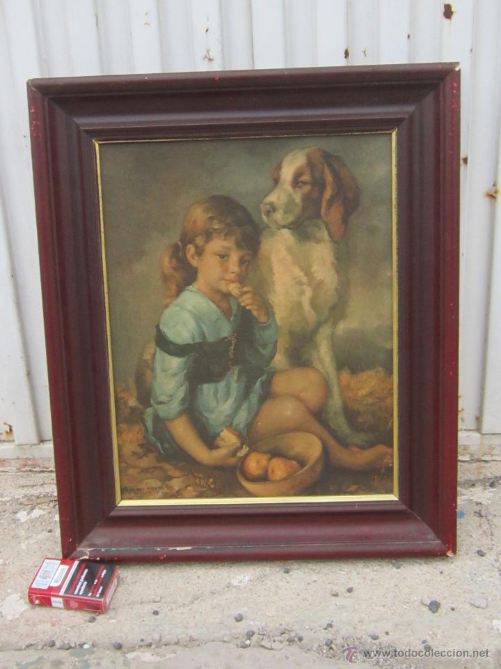 Antig&uuml;edades: MARCO EN MADERA CON LAMINA - Foto 1