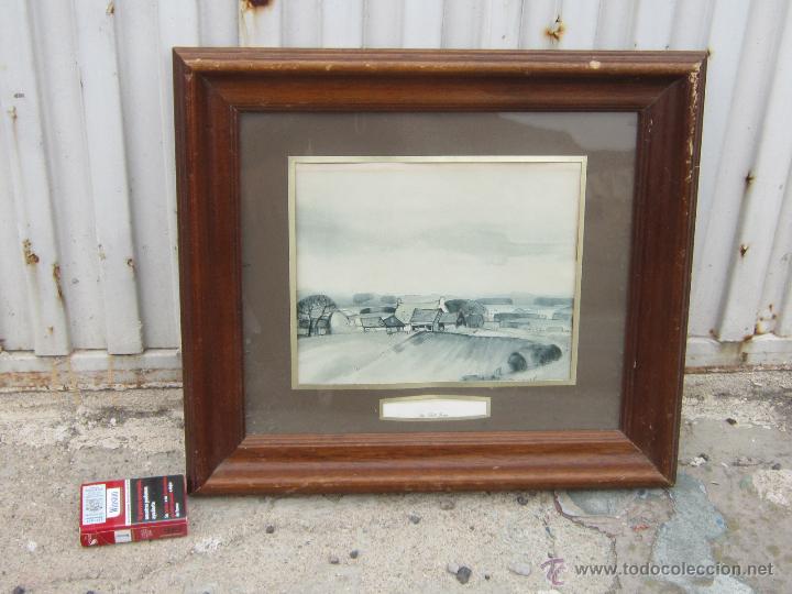 Antig&uuml;edades: MARCO DE MADERA CON CRISTAL Y LAMINA - Foto 1