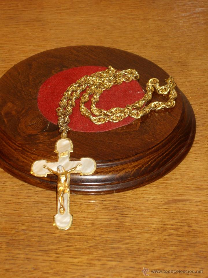 Antig&uuml;edades: CRUZ DE COMUNION NACARADA.A&Ntilde;OS 70. - Foto 3