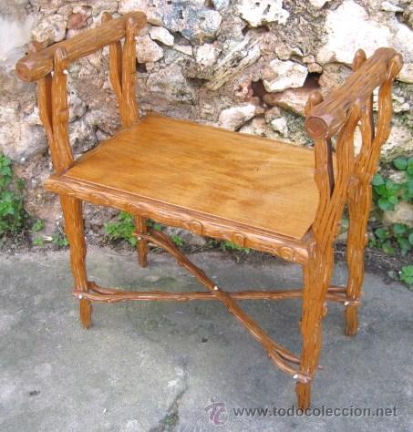 Antig&uuml;edades: Forestcore ORIGINAL BANQUETA DESCALZADORA - talla de madera simulando ramas naturales