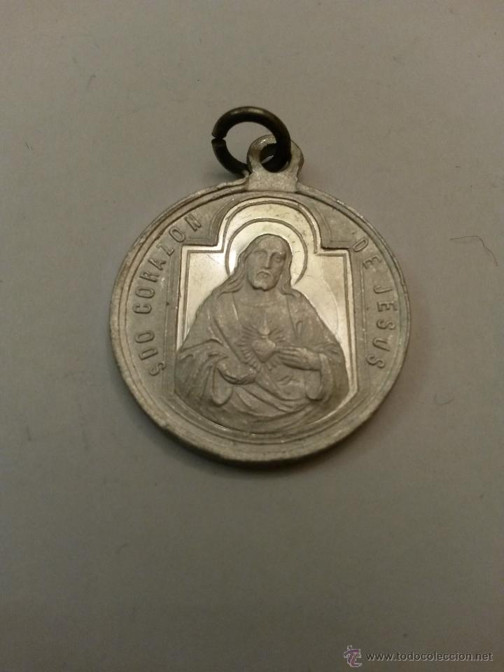 Antig&uuml;edades: Medalla corazon de jesus y la purisima concepcion 2,5 cms - Foto 1