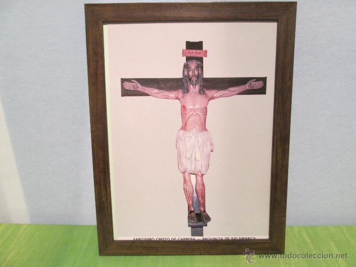 Antig&uuml;edades: CUADRO DEL SANT&Iacute;SIMO CRISTO DE CABRERA ( SALAMANCA ) EN MARCADO EN MADERA - Foto 1