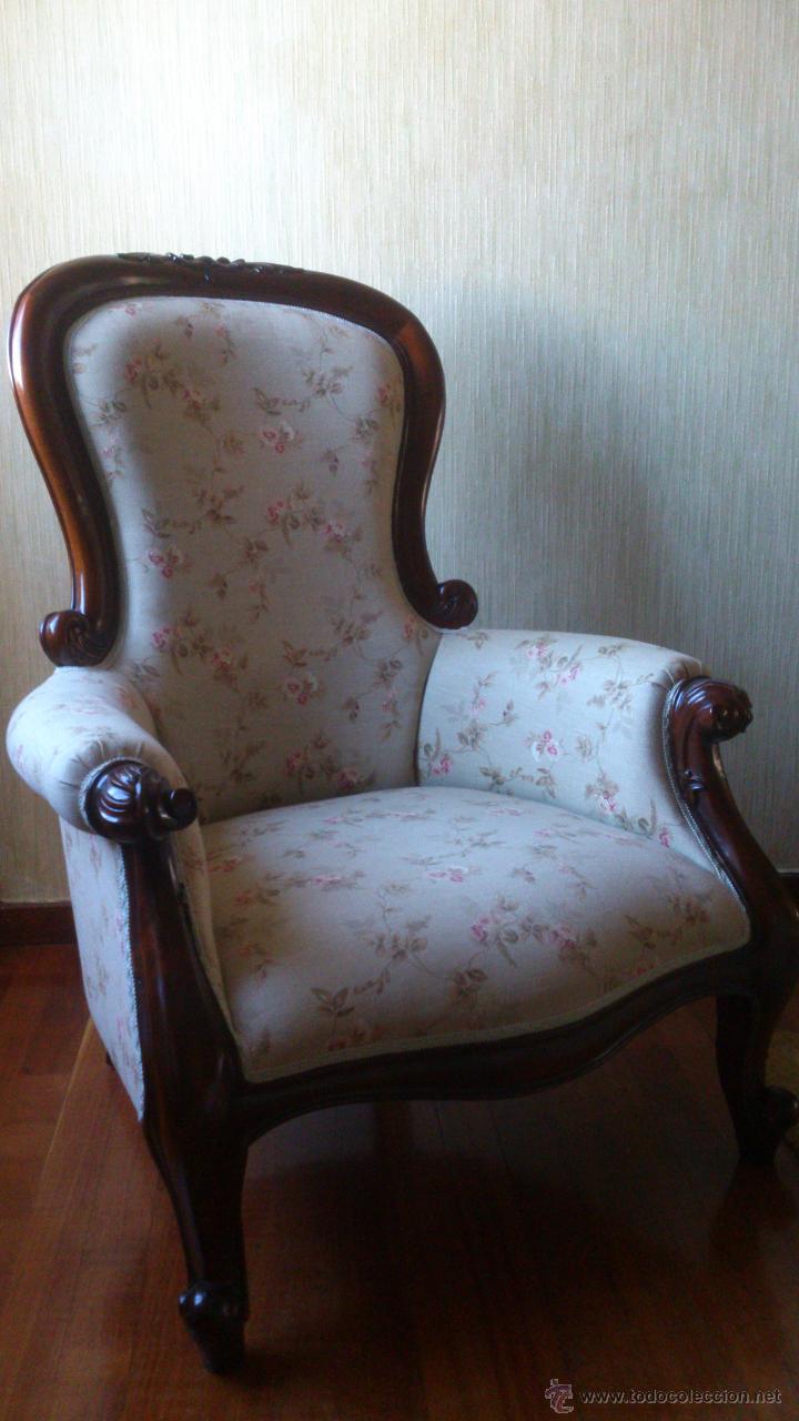 Antig&uuml;edades: Sill&oacute;n Victoriano en caoba - Foto 2