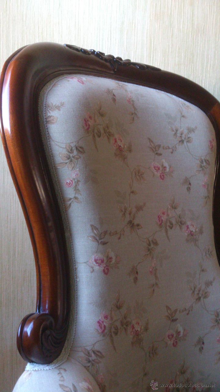 Antig&uuml;edades: Sill&oacute;n Victoriano en caoba - Foto 4