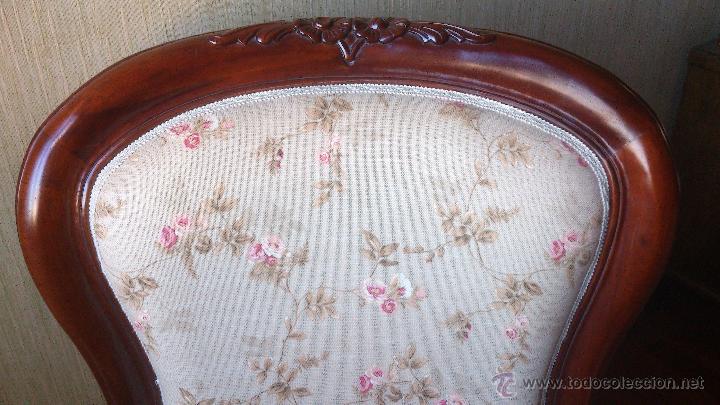 Antig&uuml;edades: Sill&oacute;n Victoriano en caoba - Foto 5