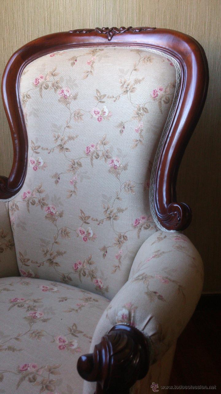 Antig&uuml;edades: Sill&oacute;n Victoriano en caoba - Foto 6