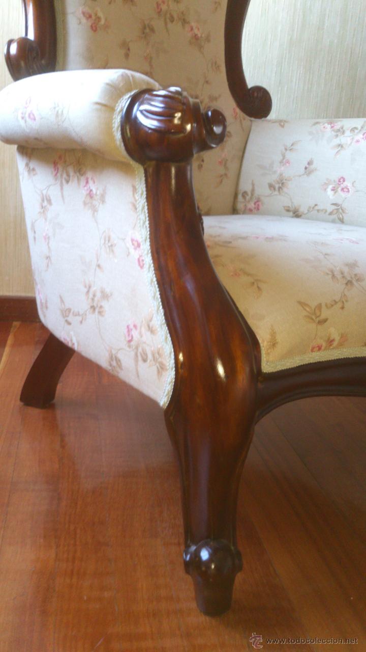 Antig&uuml;edades: Sill&oacute;n Victoriano en caoba - Foto 7