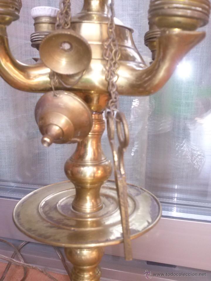 Antig&uuml;edades: antigua lampara electrificada, - Foto 3