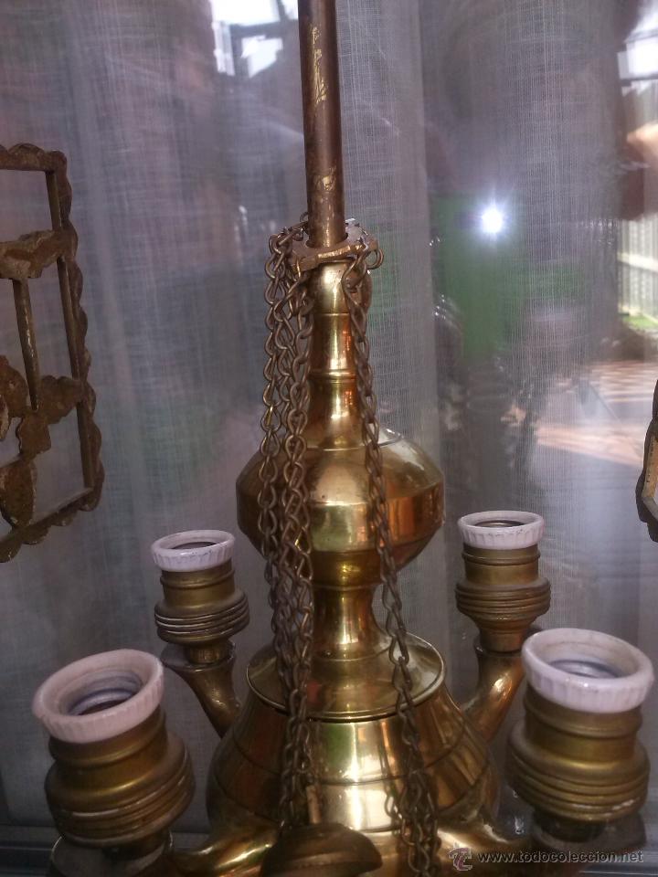 Antig&uuml;edades: antigua lampara electrificada, - Foto 4