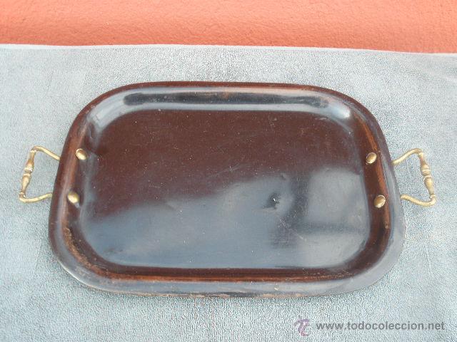 Antig&uuml;edades: BANDEJA MET&Aacute;LICA ASAS DE BRONCE. - Foto 1