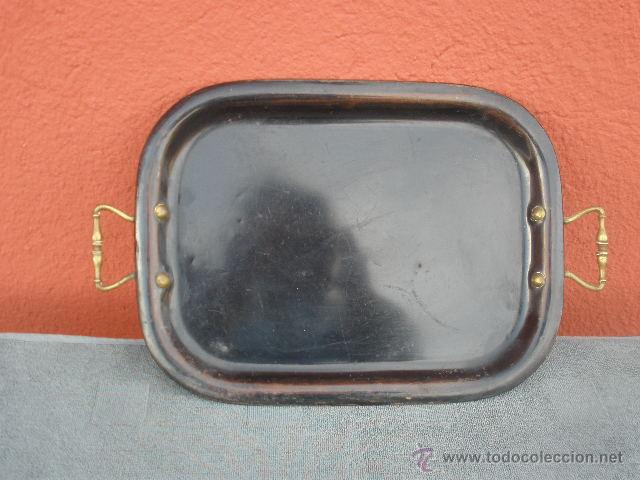 Antig&uuml;edades: BANDEJA MET&Aacute;LICA ASAS DE BRONCE. - Foto 2