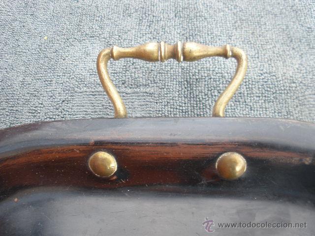 Antig&uuml;edades: BANDEJA MET&Aacute;LICA ASAS DE BRONCE. - Foto 3