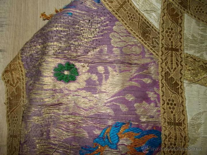 Antig&uuml;edades: CASULLA ESPOLIN  MORADA Y BLANCA - Foto 5
