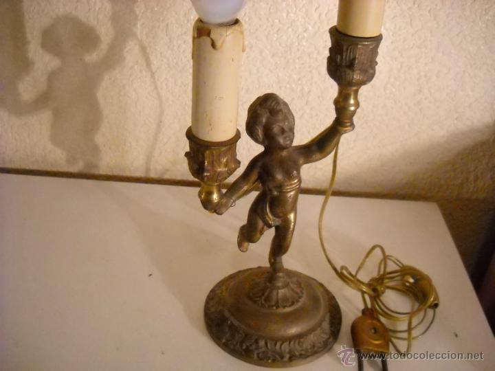 Antig&uuml;edades: Antigua l&aacute;mpara de bronce - Foto 3