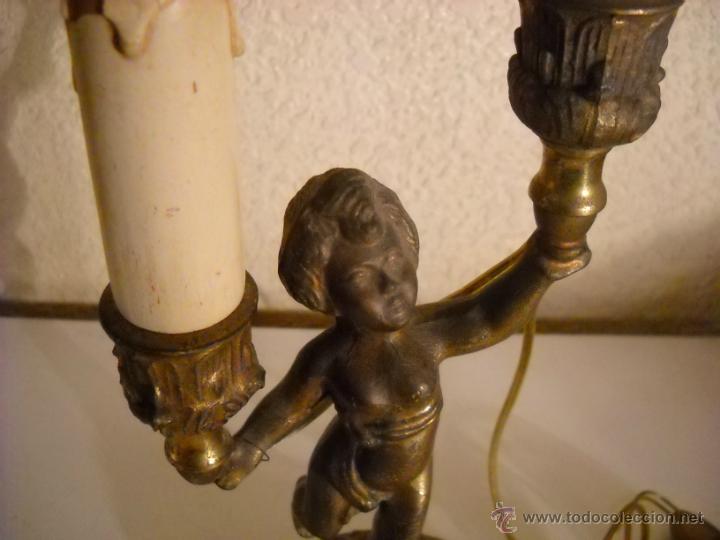 Antig&uuml;edades: Antigua l&aacute;mpara de bronce - Foto 4