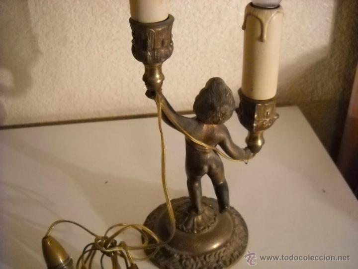 Antig&uuml;edades: Antigua l&aacute;mpara de bronce - Foto 7