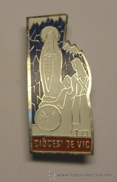 Antig&uuml;edades: Medalla placa religiosa Di&oacute;cesis de Vic. - Foto 1