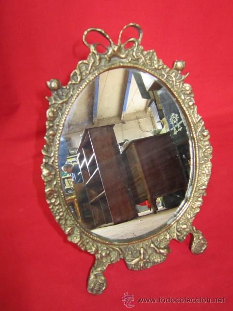 espejo tocador antiguo dorado frances - Compra venta en todocoleccion