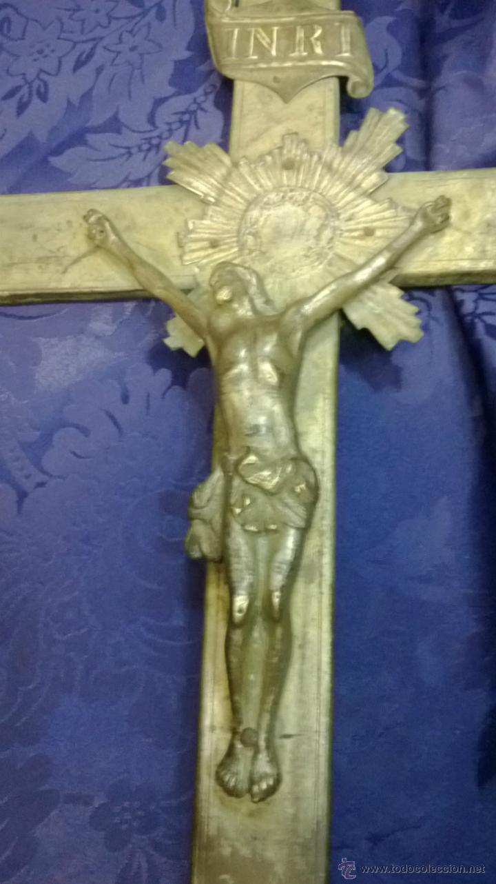 Antig&uuml;edades: ESPLENDIDA CRUZ BASILICAL PROCESIONAL S. XIX - Foto 4