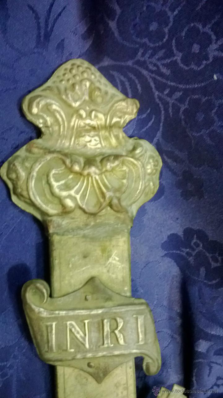 Antig&uuml;edades: ESPLENDIDA CRUZ BASILICAL PROCESIONAL S. XIX - Foto 6