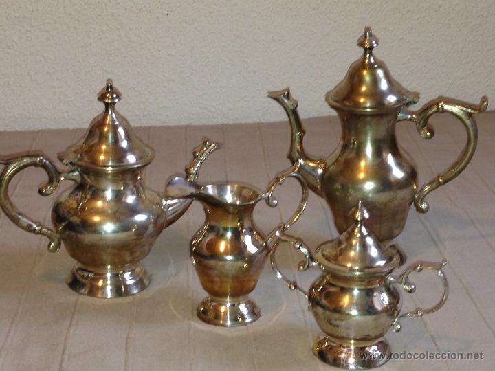 Antig&uuml;edades: Juego de caf&eacute; y t&eacute; en alpaca plateada - Foto 6