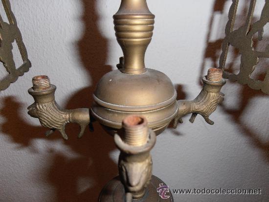 Antig&uuml;edades: CANDIL DE BRONCE DE CUATRO LUCES, 55 CM DE ALTO - Foto 3