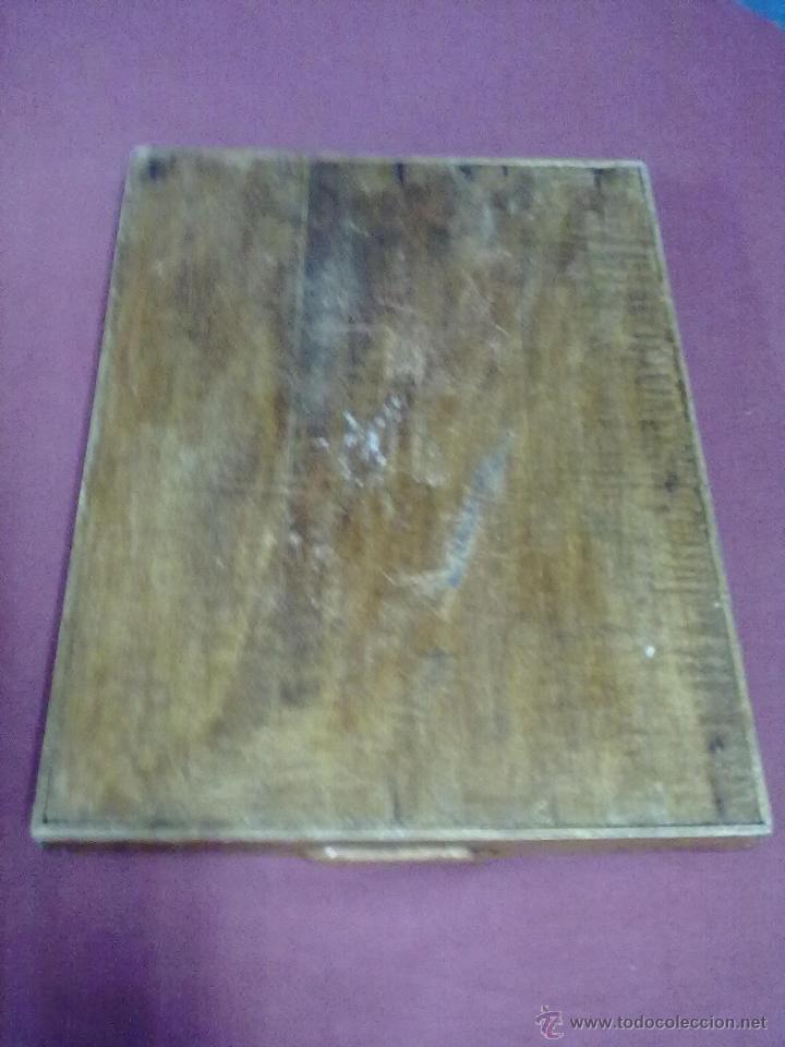 Antig&uuml;edades: BANDEJA ESTA&Ntilde;O MADERA Y CRISTAL - Foto 3