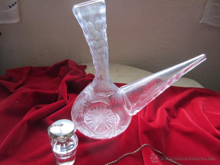 Antig&uuml;edades: porron de cristal y plata - Foto 2