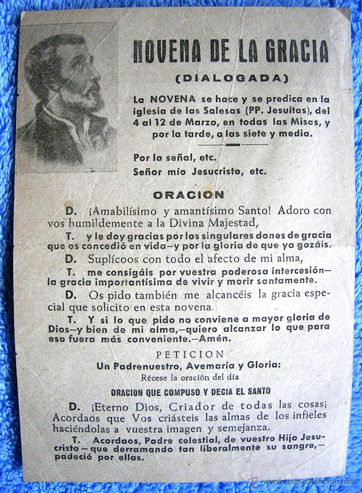 Antig&uuml;edades: NOVENA DE LA GRACIA ( DIALOGADA) - SAN FRANCISCO JAVIER. - Foto 1