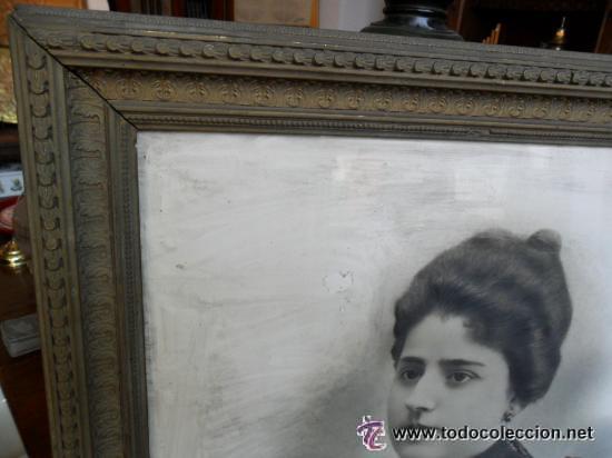 Antig&uuml;edades: MARCO DE MADERA CON ESTUCO Y PAN DE ORO ANTIGUO - Foto 2