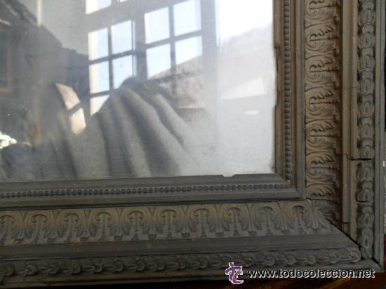 Antig&uuml;edades: MARCO DE MADERA CON ESTUCO Y PAN DE ORO ANTIGUO - Foto 4