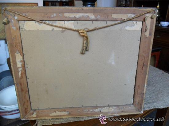 Antig&uuml;edades: MARCO DE MADERA CON ESTUCO Y PAN DE ORO ANTIGUO - Foto 5