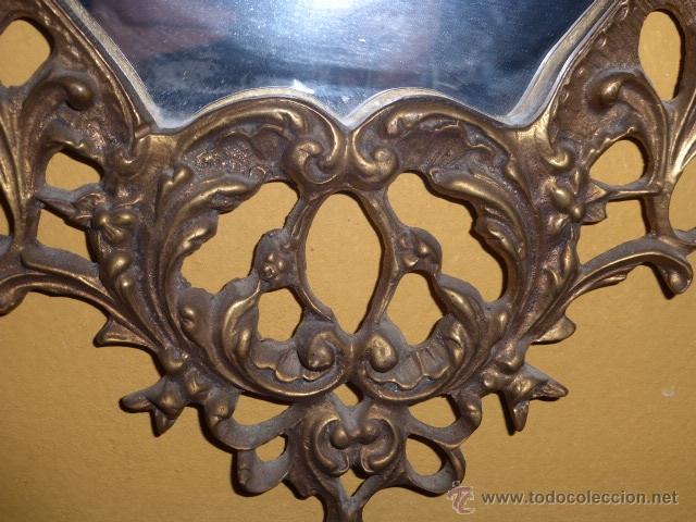 Antig&uuml;edades: ESPEJO ANTIGUO CON MARCO DE BRONCE. - Foto 5