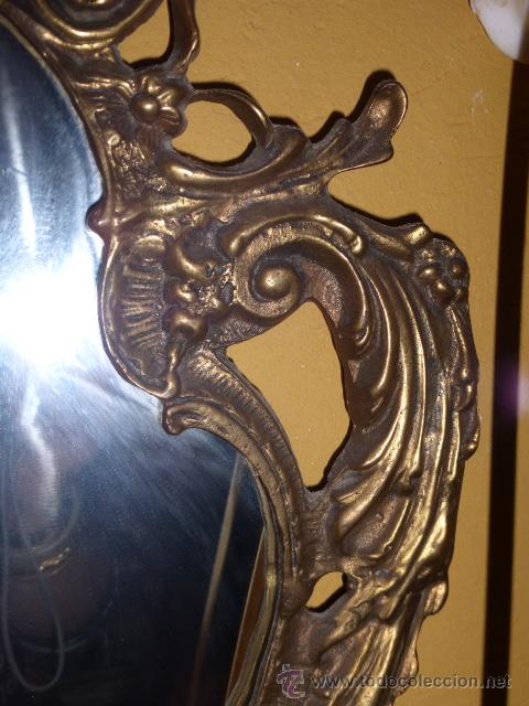 Antig&uuml;edades: ESPEJO ANTIGUO CON MARCO DE BRONCE. - Foto 6