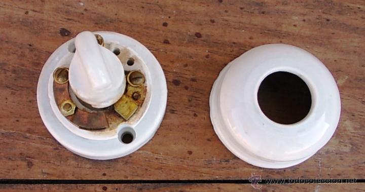 Antig&uuml;edades: interruptor de porcelona antiguo, funcionando correctamente - Foto 2