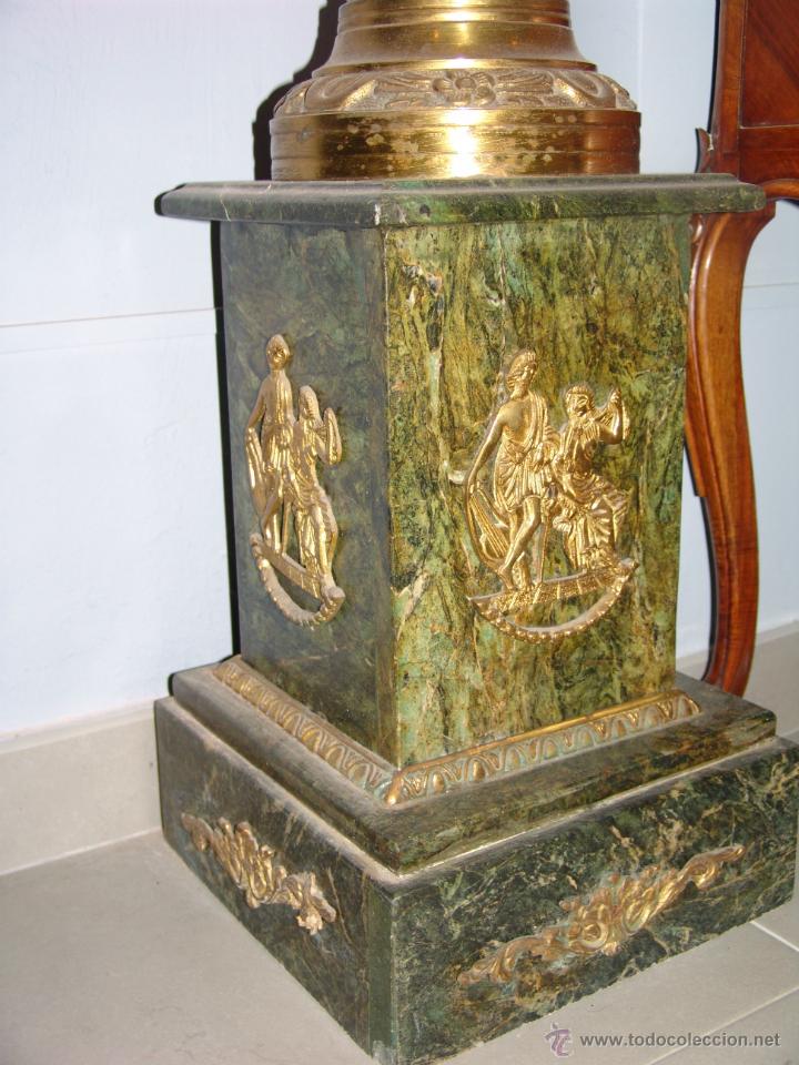 Antig&uuml;edades: ESPECTACULAR PAREJA DE COLUMNAS DE M&Aacute;RMOL Y BRONCE - Foto 5